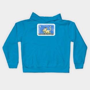 Midnight Stroll - Happy Kittens Cat Drawing Kids Hoodie